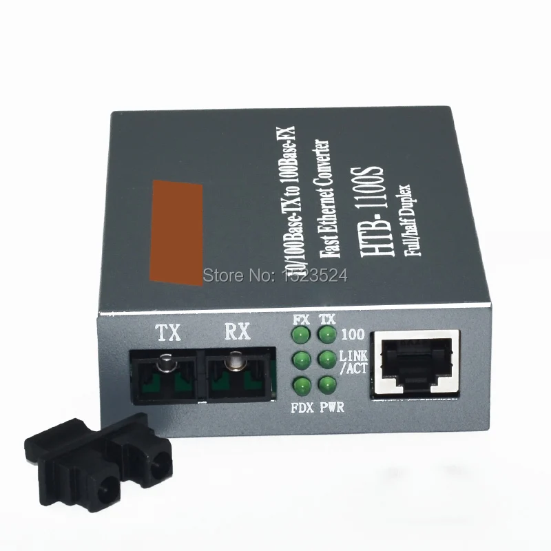 Free Shipping HTB 1100S Optical Media Converter 10/100Mbps RJ45 Single