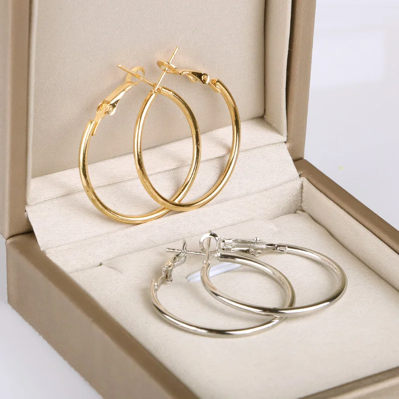 

Gold Silver color small round Hoop Earring for Women Accessories Alloy Trendy wholesale fashion Jewelry daily Earings