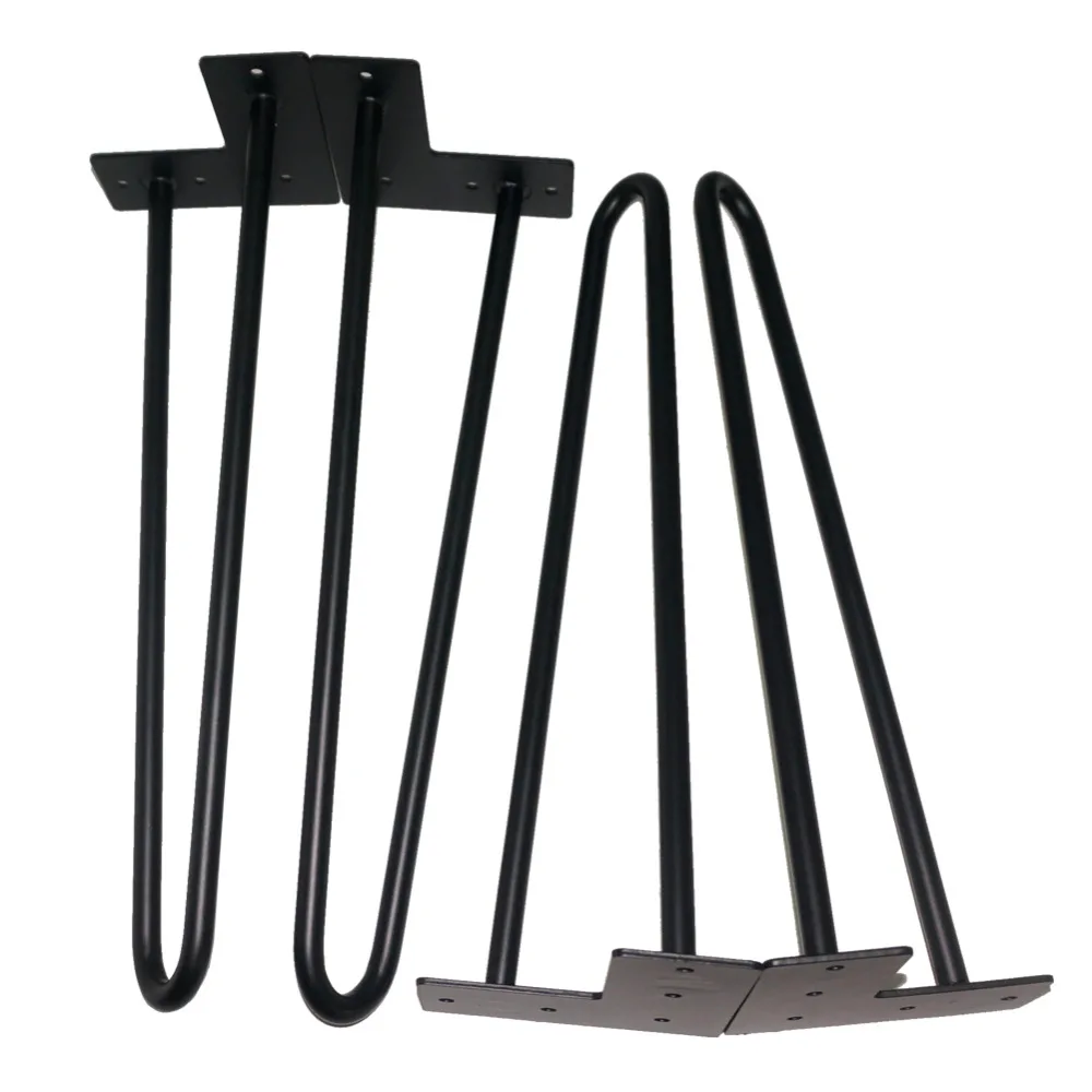 

Angled-16 Inch Hairpin Legs,2-Rod 1/2" Dia. Solid Iron,Furniture Feet For Coffee Table,Hairpin Table Legs For Chair,Pack OF 4