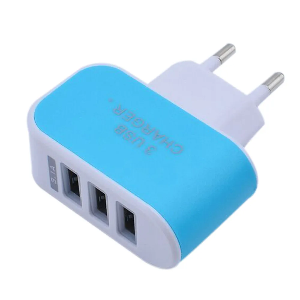 

Charger 3.1A three USB 5V port wall home travel AC charger Adapter Outlet charger for S6 EU Plug BU