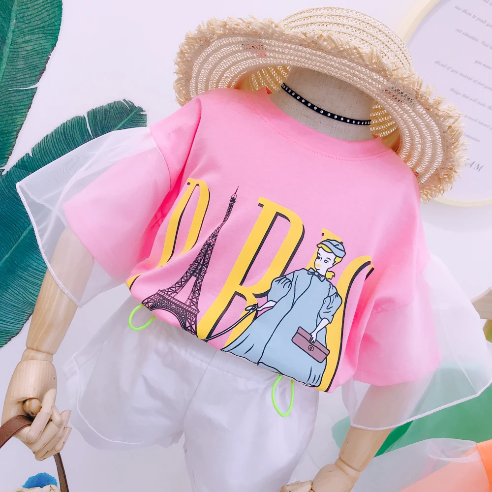 

Children Summer Clothing Kids Girls Cartoon T Shirts Teenage Girls Tops Toddler Girls Cartoon Tops with Collars Girls T Shirts