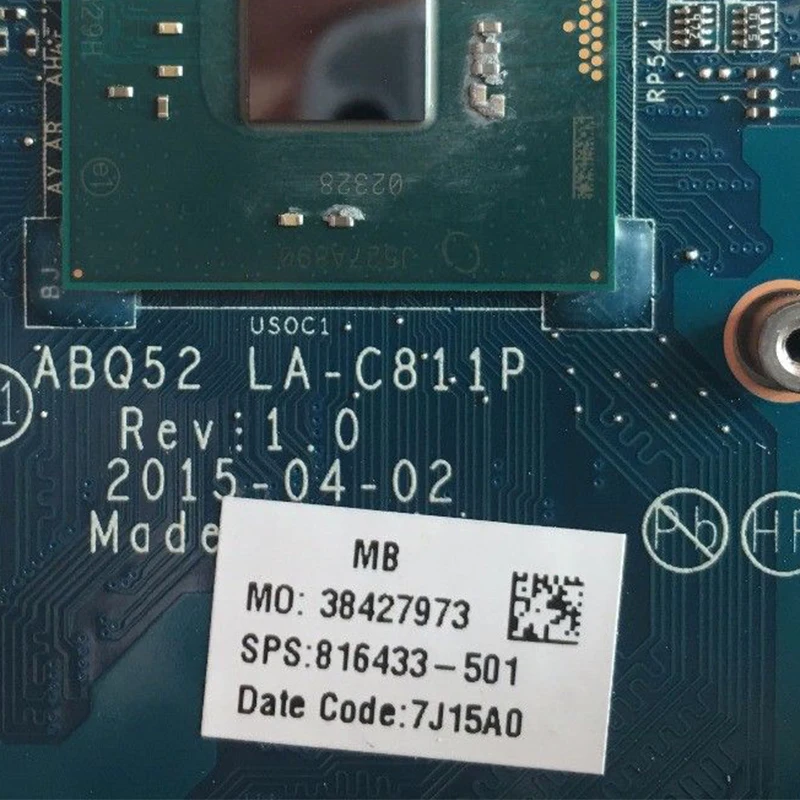الأصلي ل جناح HP 250 G4 15-AC اللوحة المحمول N3050 CPU DDR3 816433-501 816433-601 816433-001 ABQ52 LA-C811P
