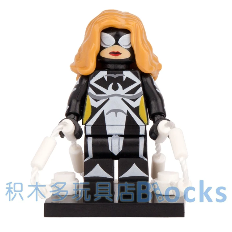 

Single Sale Custom Black Spider Iron Man Spider-Man Super Heroes minifig assemble model diy Building Blocks Toys Gift