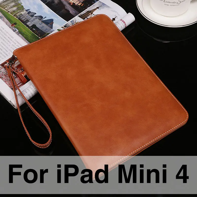 For Mini 4-Brown Для ipad Mini 1 2 3 4 портфель ретро ручной ремень держатель кожаный чехол подставка для Apple ipad 2 3 4 Авто Пробуждение/сна откидная крышка - Цвет: For Mini 4-Brown