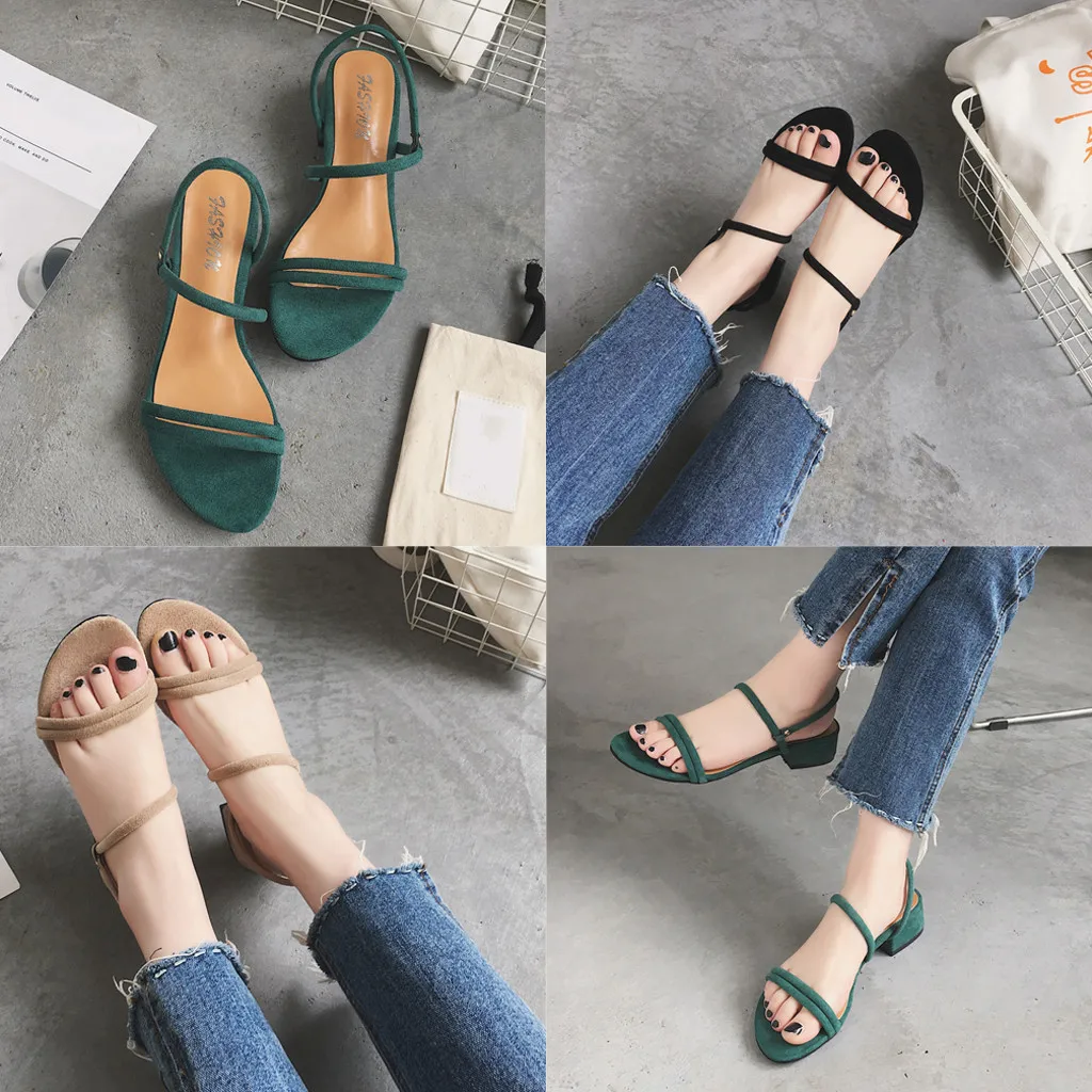 

MUQGEW Women‘s Sandals Flock Platform Thick Summer Shose Open Toe Roman Casual Flock Sandals Footwear Zapatos De Mujer