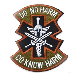 Знает никакого вреда Spartan медик ЕМТ армии США тактические морали значок патч
