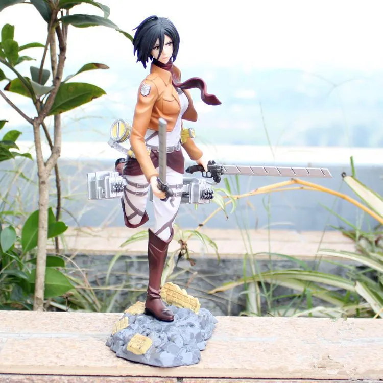Горячая Япония Аниме Фигурка атака на Титанов Mikasa Ackerman San Ye Боевая версия ПВХ 25 см Модель Коллекция Сексуальная абсолютно новая кукла