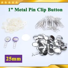 100 pièces de clips en papier métallique, 1 "25mm, fournitures pour fabricant professionnel de badges et de boutons