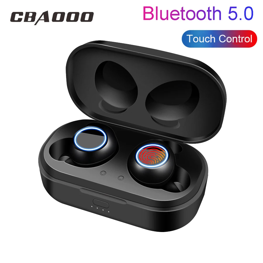 CBAOOO X118 TWS Bluetooth наушники 5,0 Мини спортивная Беспроводная гарнитура стерео бас наушники сенсорное управление с зарядным наушником