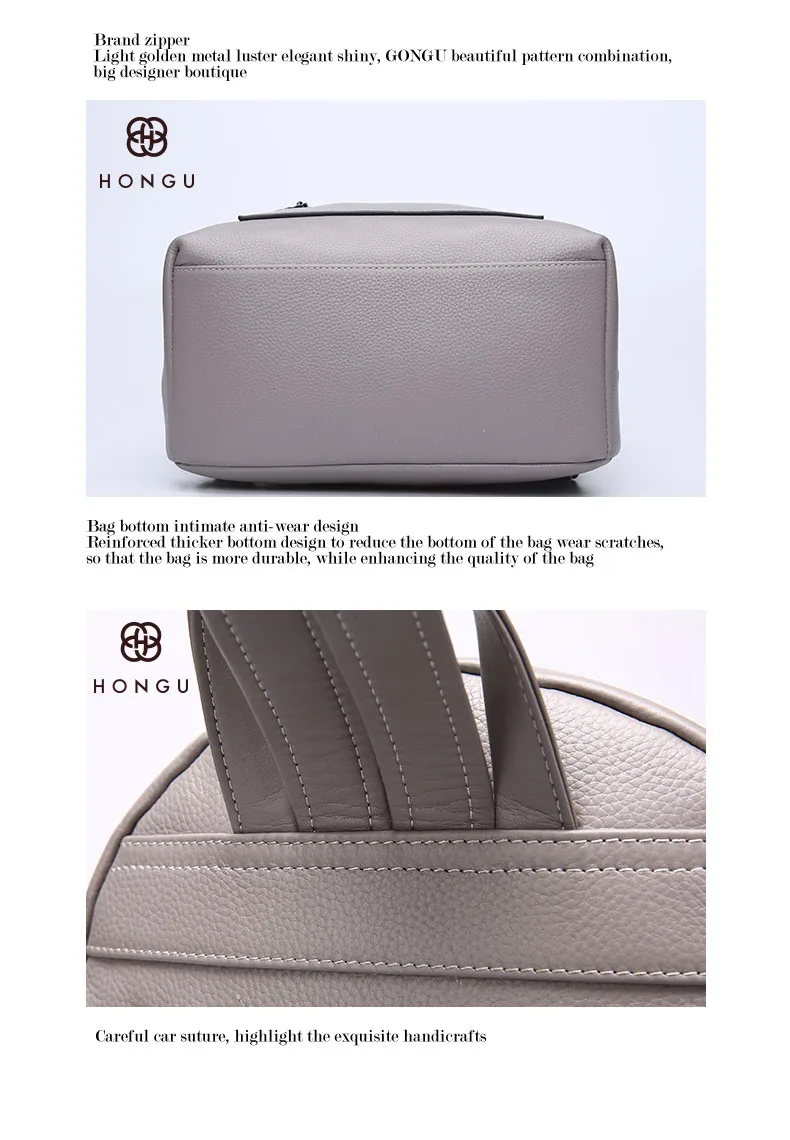 Fashion Women Backpacks Natural Top Layer Cow Leather Crossbody Bag Student Bag Teenagers Girls Travel Bags Simple Versatile Bag         H51940322- (12)