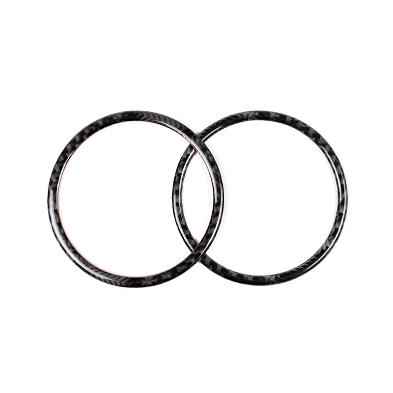 

High quality 1 Pair Carbon Fiber Speaker Decorative Ring Stickers For Ford Mustang 2015-2017 for car accessories