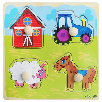 LUNZAITOYS Small Wooden Animals Cartoon Grab Peg Knob Puzzles Toy 14.514.80 (5)