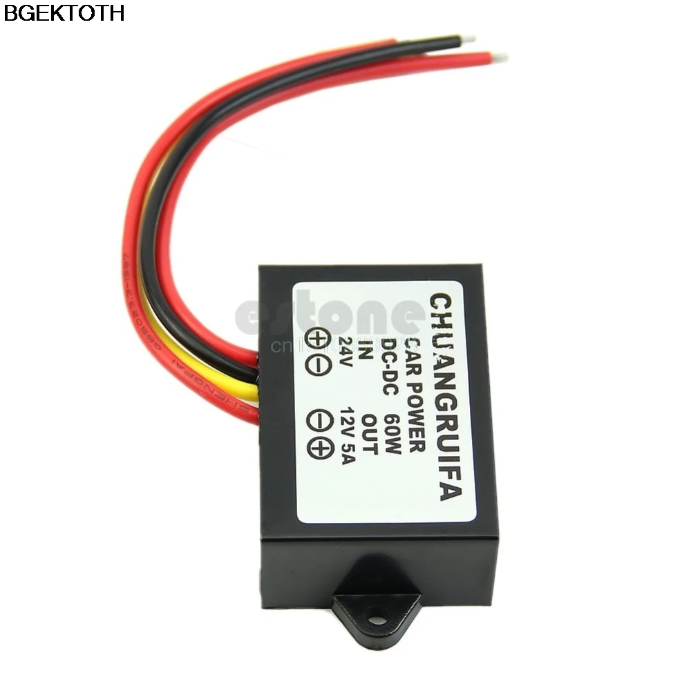 

DC 24V to 12V 5A 60W Car Power Supply Step-Down Voltage Regulator Buck Converter