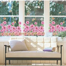 Красный Африка Дейзи Съемный Настенный наклейки виниловые ПВХ наклейки, модные вниз пол ПВХ наклейка