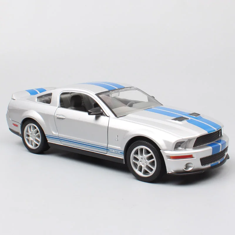 1/24 дорожный знак Ford Mustang Shelby GT 500 мышечные гоночные машины 2007 литые под давлением автомобили Весы Модель Миниатюрная игрушка для детей