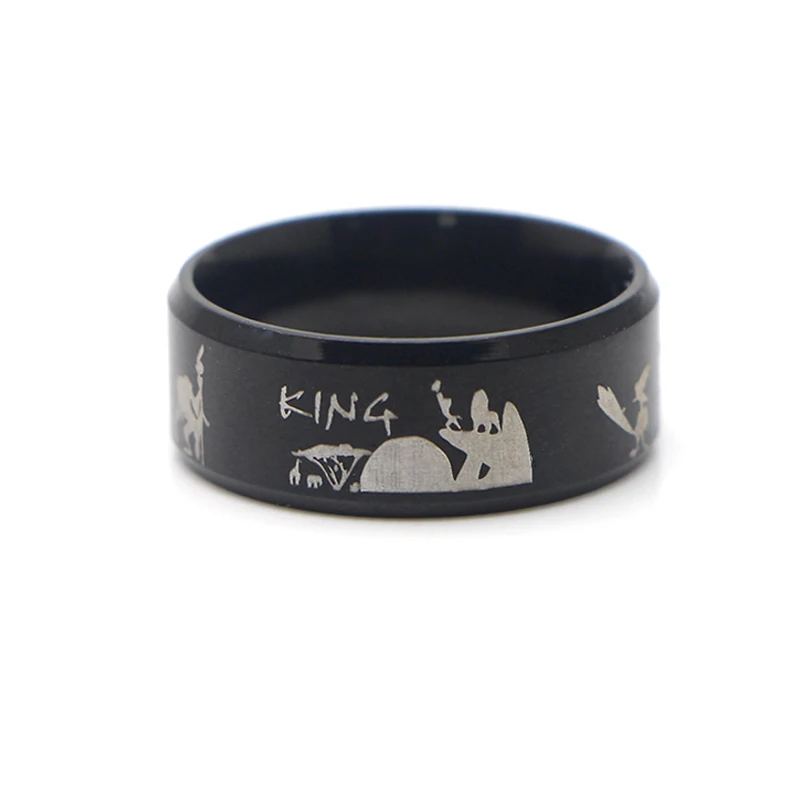 P3855 Dongmanli Кольцо Король Лев кольца для мужчин и женщин вечерние модные черные Серебряные кольца ювелирные изделия