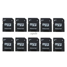 10 шт. Micro SD TransFlash TF для SD SDHC карта памяти адаптер конвертер Черный и Прямая поставка