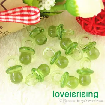 

18 Colors of Choice--100Pcs/Lot Mini Pacifiers Baby Shower Favor Acrylic Beads Pacifier Girls Boy Party Game Decorations