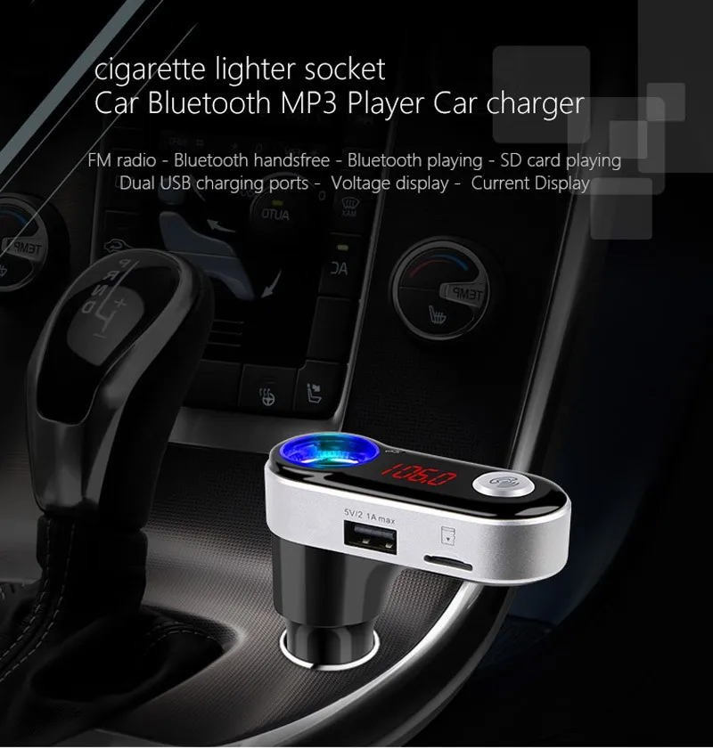 STOD Dual USB Автомобильное зарядное устройство Bluetooth 2.1A прикуриватель Mirco SD/TF карта Mp3 плеер FM для iPhone iPad samsung huawei LG AUX