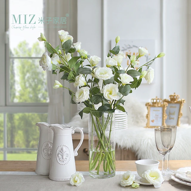Miz Home 5 Pieces 1 Bud Eustoma Flower Wedding For Bride Miz Home 5 Pieces 1 Bud Eustoma Flower Wedding For Bride Decor Artificial