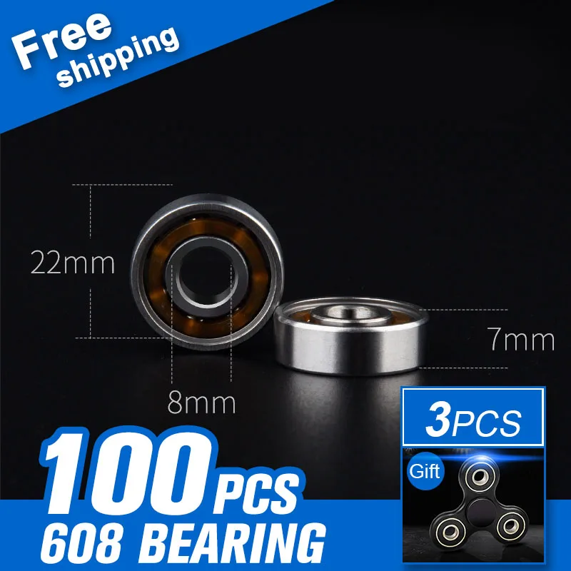 

100pcs 608 Bearing Ball For Hand Spinner Bearings EDC Tri-Spinner Fidget LED Glow In The Dark Fidget Spinner Accessories
