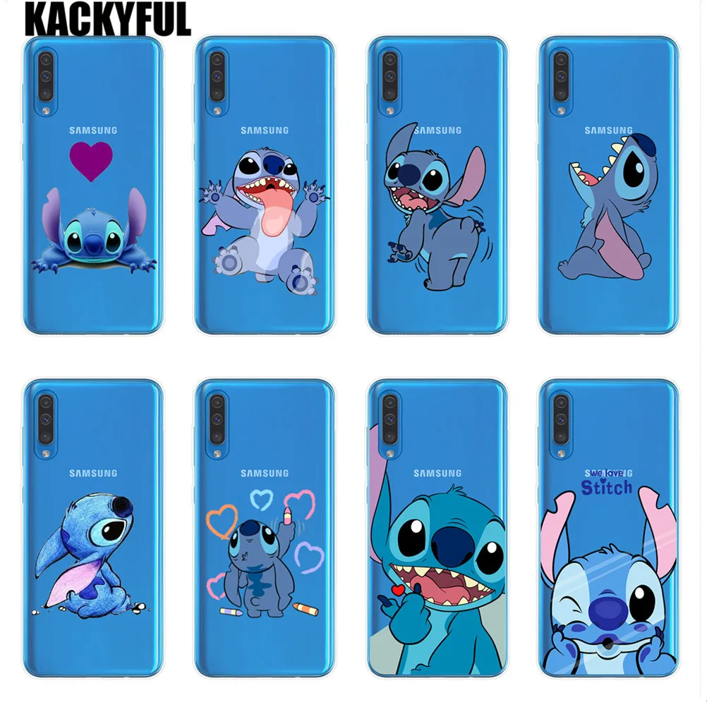 

cartoon Stitch Phone Cases For Coque Samsung A10 A20 A30 A40 A50 A60 A70 A80 2019 A6 A8 Plus A7 A9 2018 Silicone Soft Back Cover