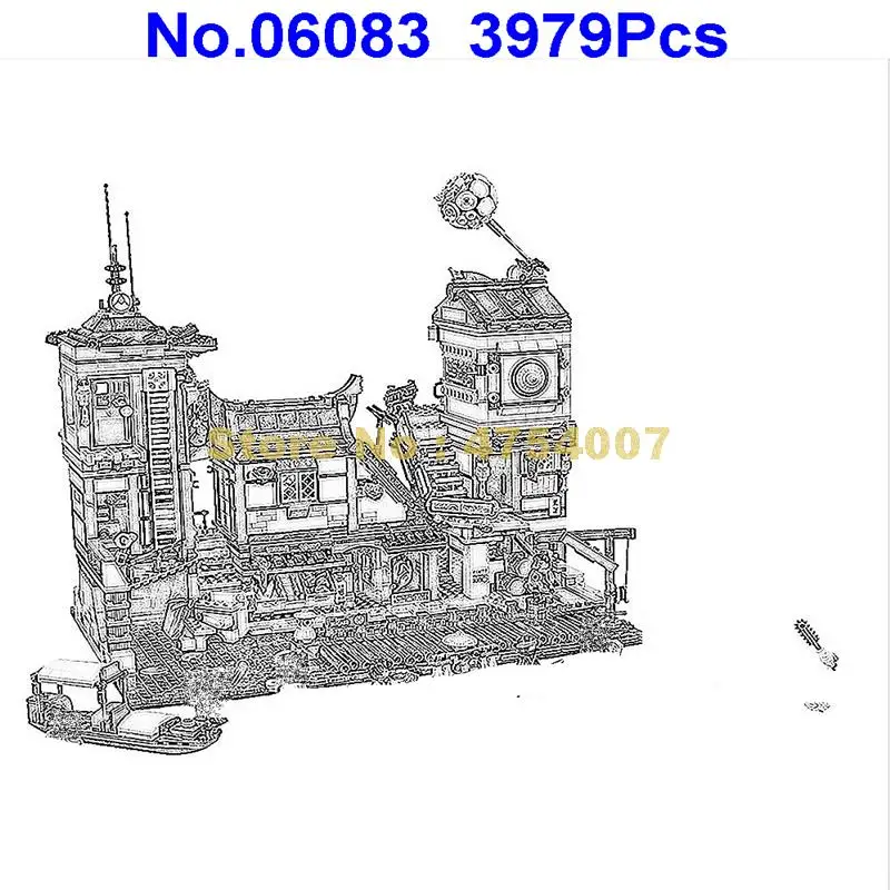 

3979pcs ninja building the city docks 13 figures building blocks 70657 Toy
