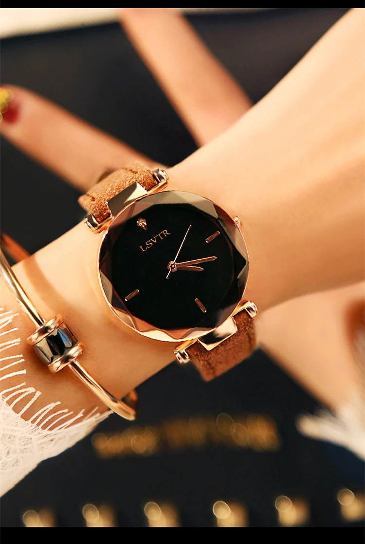 Топ люксовый бренд Новые Модные женские бескаркасные стеклянные часы женские Алмазные Наручные часы кожа кварцевые часы Relogio Feminino