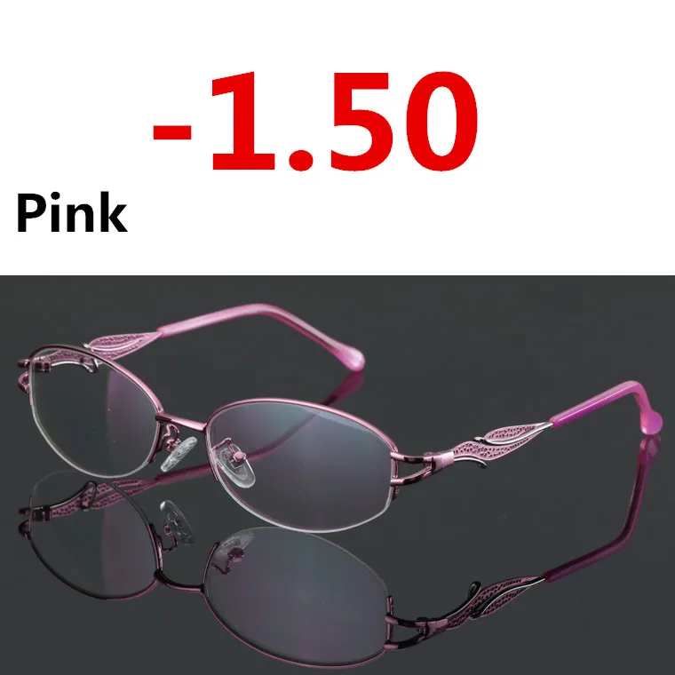 Fashion Sun Photochromic Myopia Eyeglasses Elegant Optical Women Finished Myopia Eyewear prescription Glasses Frame-1.0-4.0 - Цвет оправы: Pink -1.50