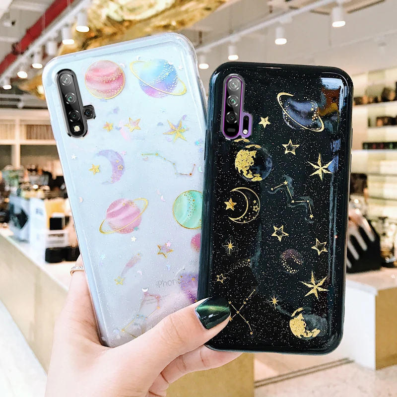 

Glitter universe planet soft case For Huawei Honor 20 Case Honor 20 case Honor 20 pro Cover For Huawei Honor 20 Honor20 Pro