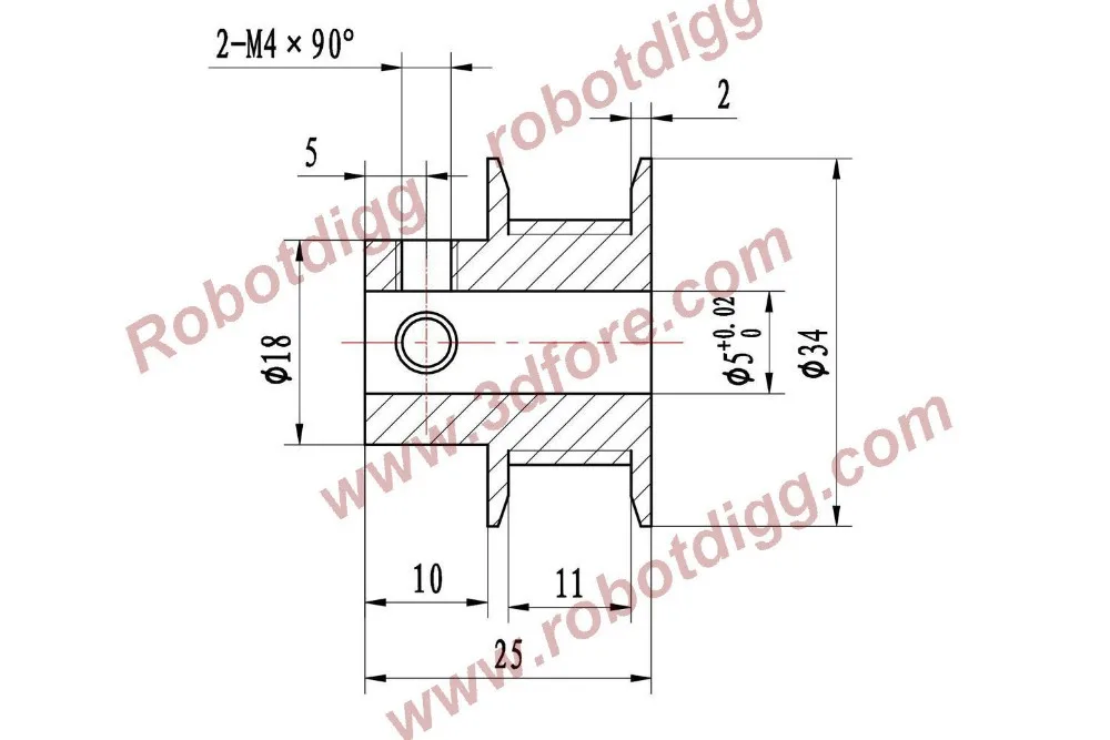 

HTD 3M Timing Pulley 32 Teeth 5mm, 6.35mm or 8mm Bore for 9mm HTD 3M timing belt 2 pcs per lot