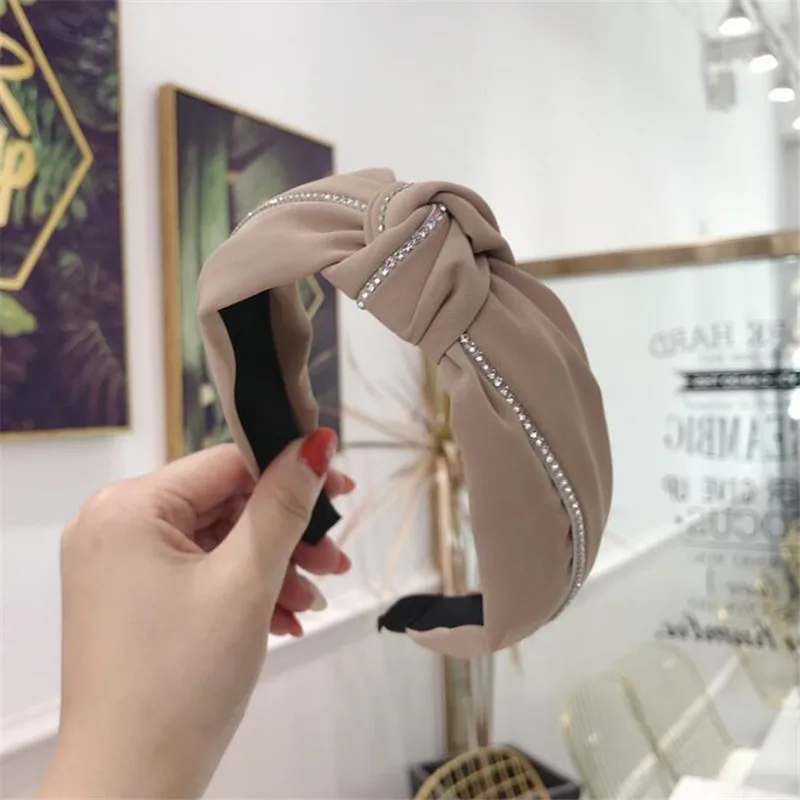Корейский Бутик Hairband простая Переливающаяся цепочка завязанная повязка на голову для женщин обруч для волос ленты аксессуары для лента для волос головной убор