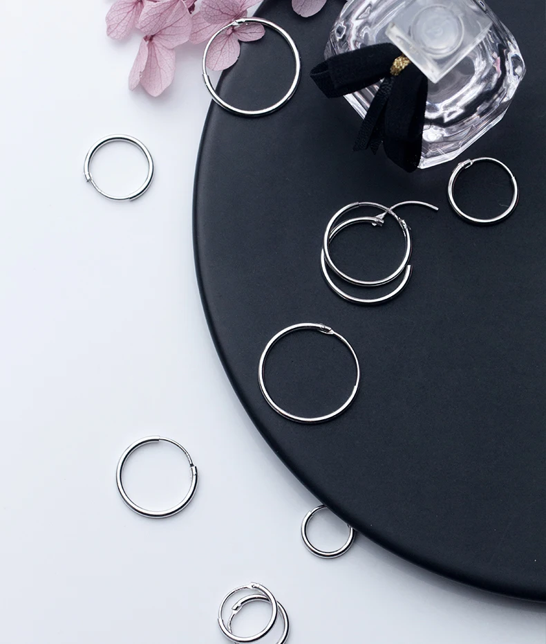 DXJEL 925 стерлингового серебра круглые серьги-кольца для женщин простая кольцевая петля пряжка Серебряные Ювелирные Серьги Brincos подарки Прямая поставка