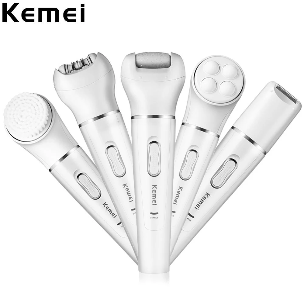 

Kemei 5 in 1 Women Shaver Electric Shaver Epilator Shaving Bikini Trimmer Multifunction Lady's Shaver Remover Facial Razor 4