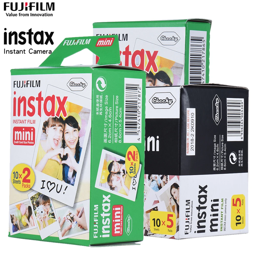 Белая пленка Fujifilm Instax Mini 10-200 листов для FUJI Instant Photo camera Mini 9 Mini 8 7s 70 90