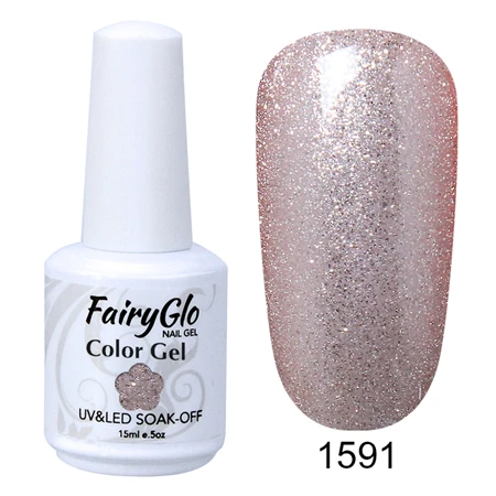 FairyGlo 15 мл Гель-лак замачиваемый чистый цвет ногтей Гель-лак Vernis Полупостоянный УФ-гель для ногтей маникюрный лак - Цвет: G1591