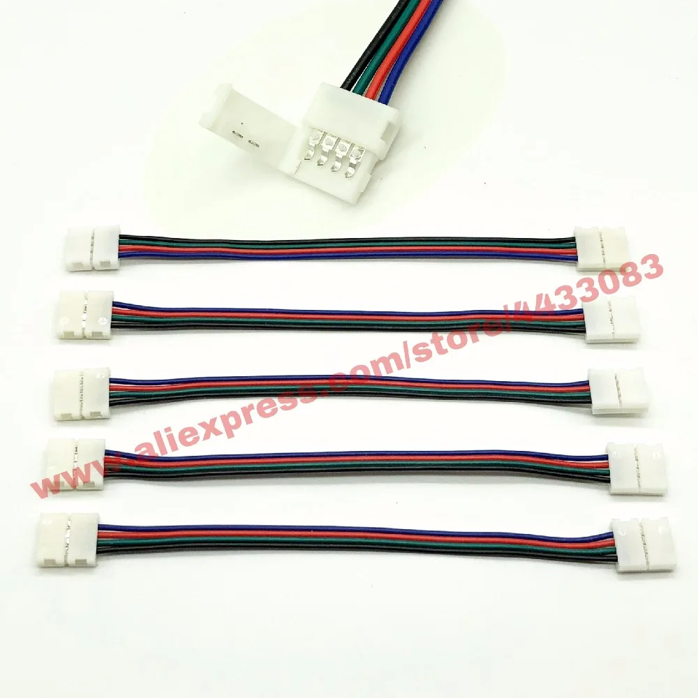 RGB LED Strip Connector 4pin 10mm Free Welding Connector 5pcslot for RGB 5050 LED Strip (7)