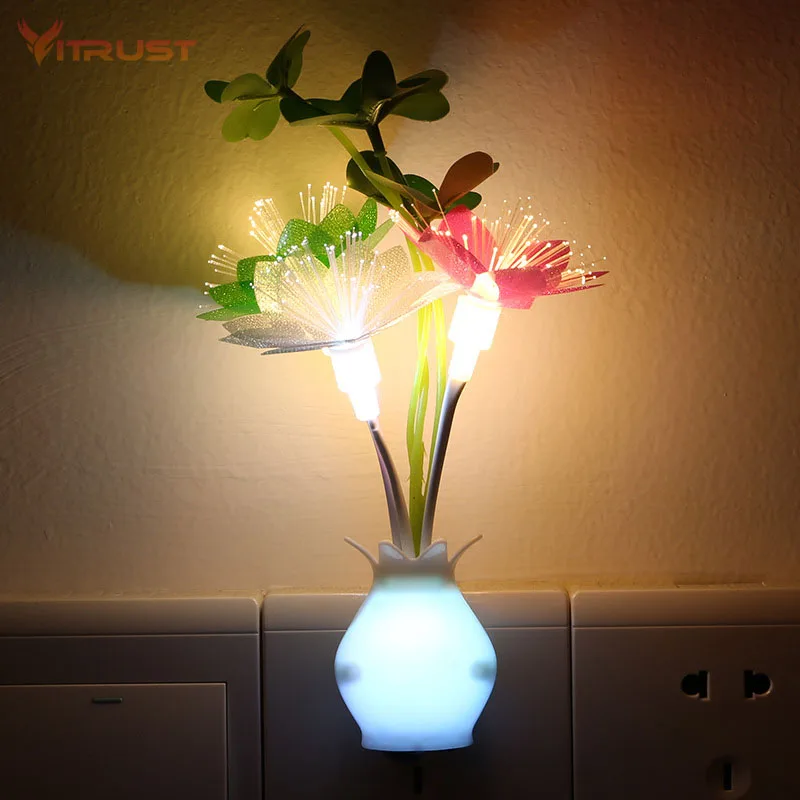 

Vitrust Colorful LED Night light Sensor Control Mini Mushroom Romantic Lilac Night Lighting For Home Art US EU plug