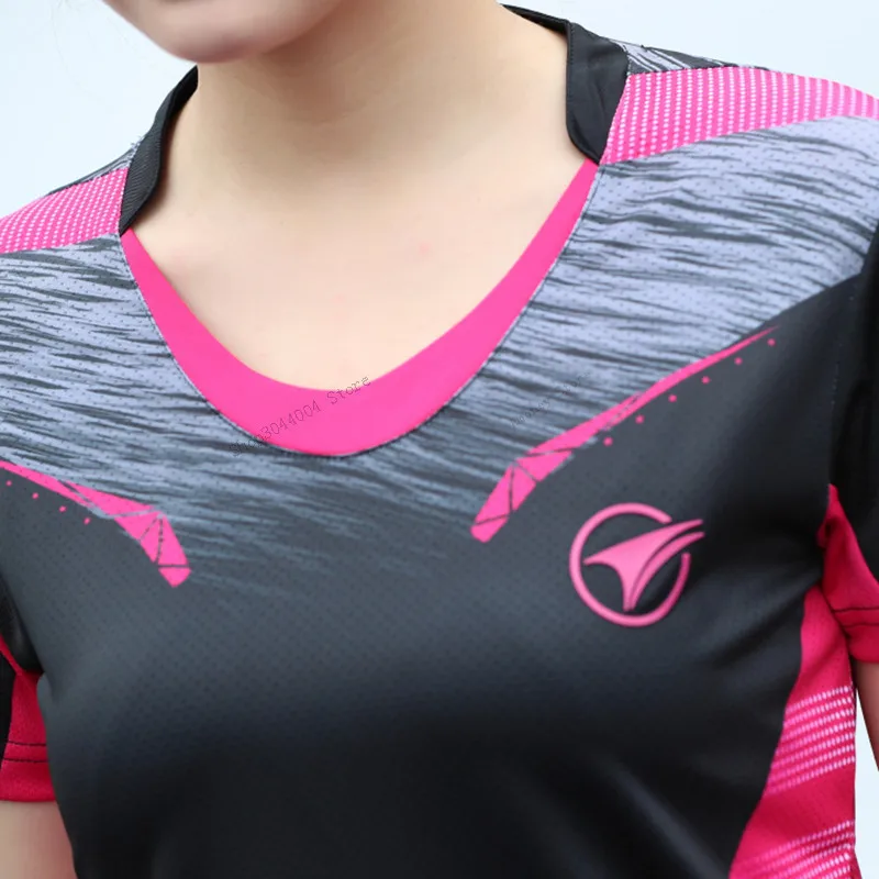 Adsmoney/мужские и женские теннисные Спортивные футболки с круглым вырезом, быстросохнущие дышащие футболки с коротким рукавом для бадминтона