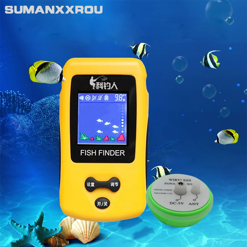 

Outlife Smart Portable Fish Finder LCD Display with 100m Wireless Sonar Sensor Echo Sounder Fishfinder for Lake Sea Fishing