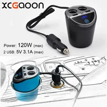 XCGaoon 2 Soquetes Maneira Com 2 USB Carro de Multi Funcional Isqueiro Splitter Power Adapter Carregador de Carro para o iphone Móvel DVR