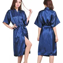 Для женщин дамы атласные шелковые японские кимоно халаты для подружек невесты на свадьбу Ночное платье Сексуальное нижнее Белье для сна плюс Размеры