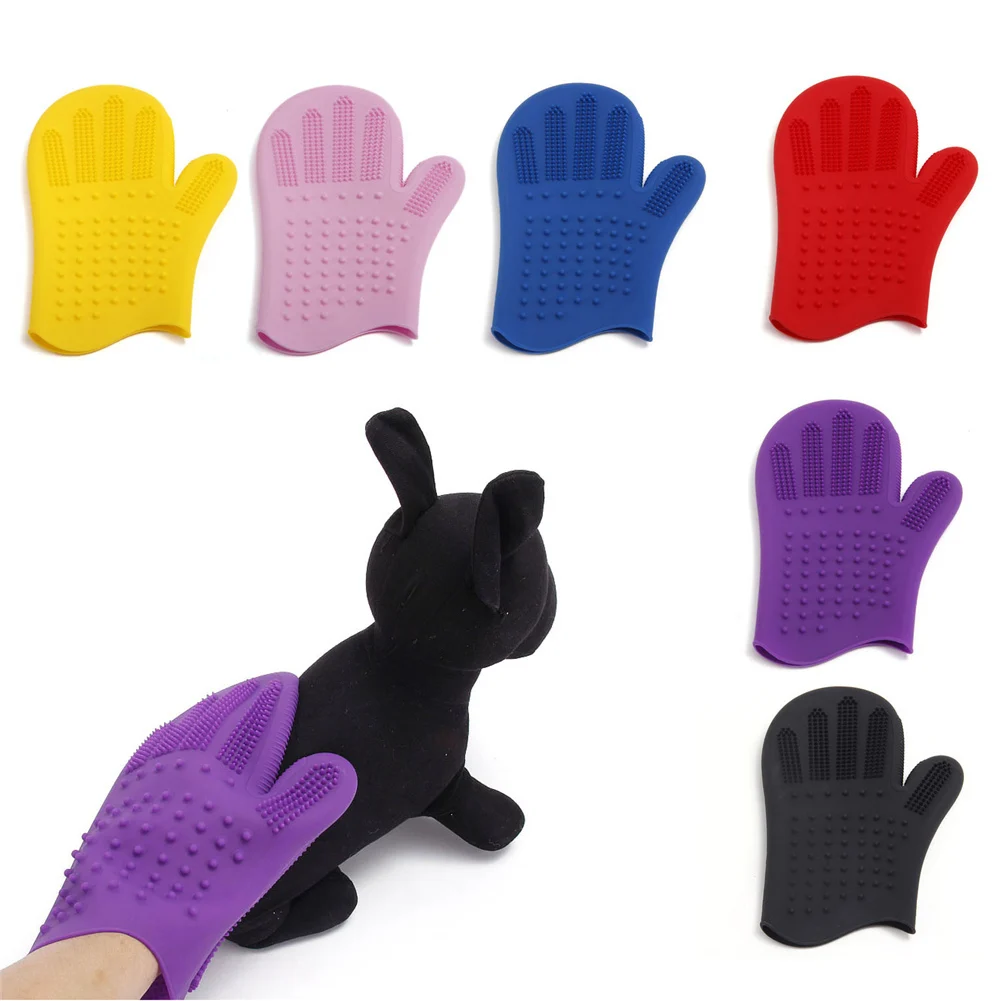 Домашнее животное силиконовый купальный массажные перчатки для маленьких питомец средних размеров кошка собака купальный щетка для