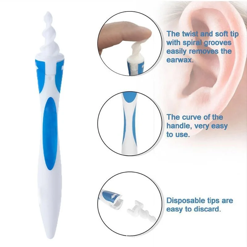 

16 Tips Smart Ear Cleaner Earpick Swab Easy Earwax Removal Soft Spiral Cleaner Prevent Ear-pick Clean Tools Ear Care Kit