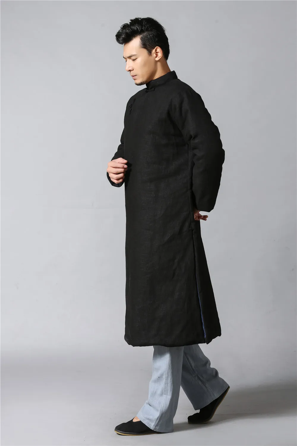 Мужской длинный Тренч в стиле ретро, хлопковая стеганая одежда, хлопковое платье на подкладке, ветровка, длинный плащ, ветровка