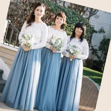 Лидер продаж Длинные Юбка для невесты Индивидуальные линии этаж Длина юбка макси хорошее качество скромные тюлевые женские юбки