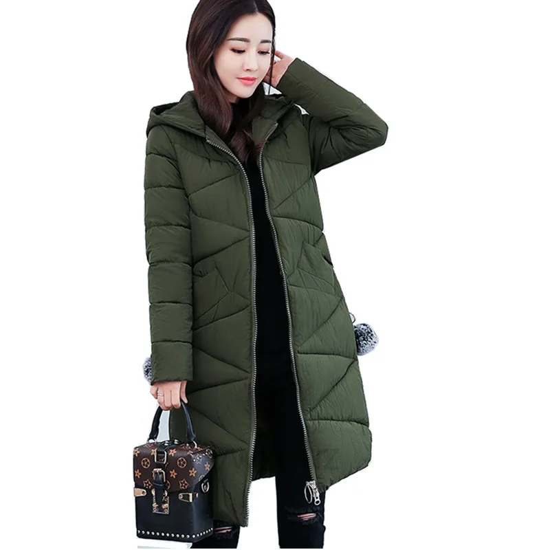 

Winter New Womens Down cotton Hooded Jacket Coat Fashion Casual Slim Long Overcoat Warm Female Cotton Basic Coats Plus size 4XL