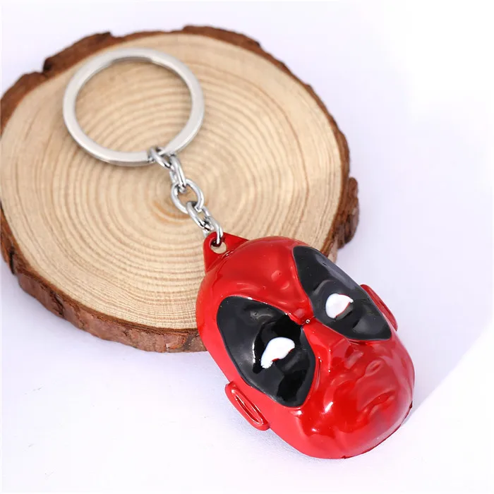 

H&F 12pcs/lot keychain superhero Deadppol dead pool mask logo pendant keyrings Key holder for car Chaveiro llaveros