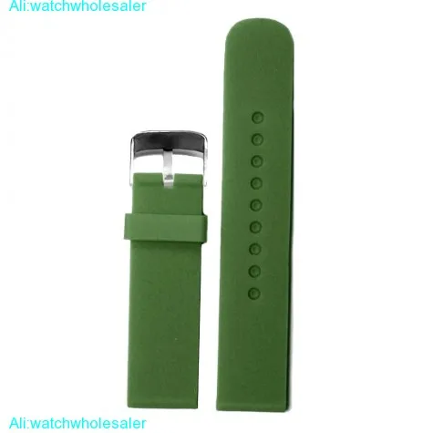 22mm Dark Forest Green Silicone Jelly Rubber Ladies Watch Band Strap WB1074U22JB