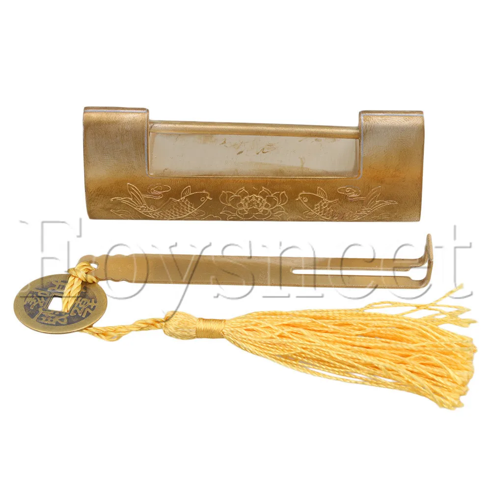 

5.2cm Space Fish Flower Carved Pattern Antique Padlock for Jewelry Box